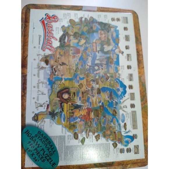 Baseball Stadiums Jigsaw Puzzle 550 Piece Channel Craft Tin 18" x 24" - Picture 3 of 8